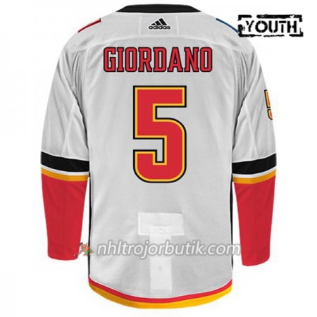 Barn Ishockey Calgary Flames Tröja MARK GIORDANO 5 Adidas Vit Authentic